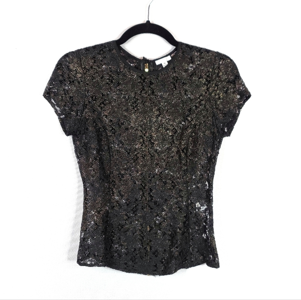 Intermix Short-sleeve Lace Blouse